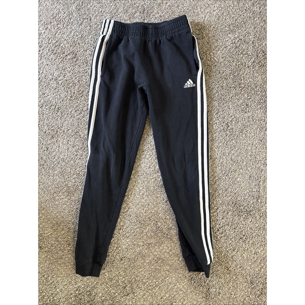 Adidas Black 3-Stripe Jogger Pants Black Youth Large (14/16)